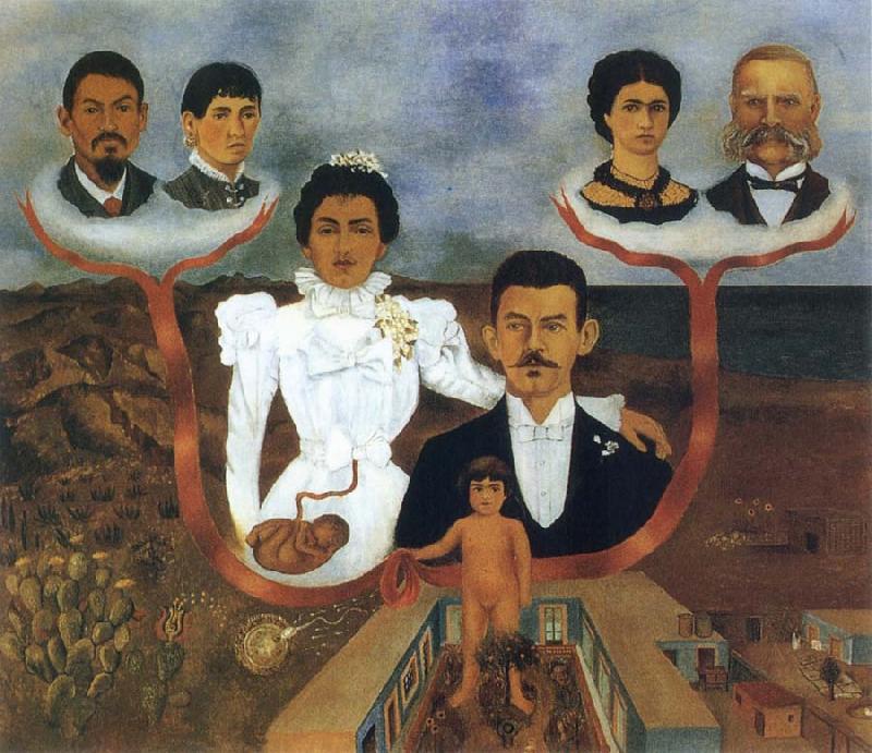 Frida Kahlo My Grandparent,My Parent and i oil painting picture